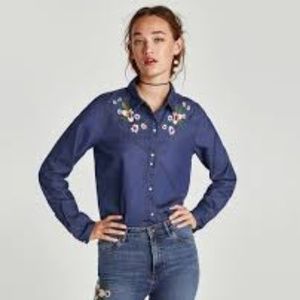 Embroidered Western Shirt - Zara